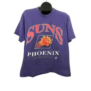 VTG 90's NBA Phoenix Suns Nutmeg T-Shirt LARGE Purple Lee Sport